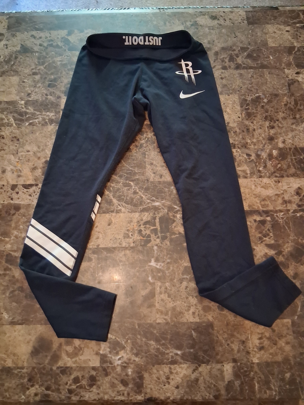 Women's Black Houston Rockets Leggings - 'Just Do It' Waistband